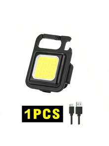 1pc Mini Keychain Light, Multi-Function Portable Handheld Light, Mini Flashlight, Outdoor Strong Magnetic Work Light, Key Light - Black - View 14