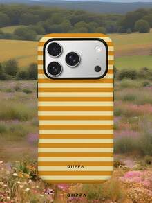 GIIPPA 1件棕色橫條紋圖案設計手機殼，適用於Phone 17 Pro Max，相容於Phone 16 Pro Max、15 Pro Max、14 Pro Max，韓系高端時尚趣味手機殼，相容於11/12/13/14/15/16 Pro Max Plus，優雅設計男女皆宜，聖誕節、情人節、復活節、婚禮季與生日送女友的完美禮物 - 棕色 - 查看 6