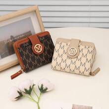 Vintage M Letter Short Wallet For Women, Multi-Function Card Holder With Multiple Slots And Zipper Coin Purse - Multicolor - View 12