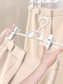 1/5/10pcs Pants Hanger, Pants Rack, Seamless Non-Slip Expandable Closet Storage Rack, Pants Clips, Decoration, Holiday Decor, Room Decor, Home Decor, Bedroom Decor, Skirt, Jeans, Boots, Skirt - White - View 8
