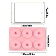 Cetakan Donat Silikon Bulat 6 Lubang, Baki Donat Tahan Panas dan Mudah Dilepas, Cocok untuk Kue Mini DIY, Permen, Sabun Buatan Tangan, Muffin, dan Makanan Penutup Pesta - MultiWarna - View 2