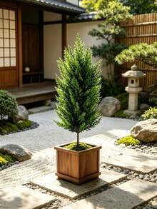 Artificial Pine Tree, UV Resistant And Washable, With Pointed Base For Direct Planting, Low Maintenance Greenery, Suitable For Garden Landscaping, Home Decor And Holiday Atmosphere, Pot Not Included - Multicolor - View 7
