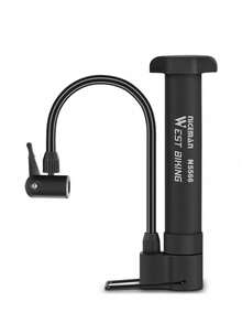 1pc Letter Graphic Bicycle Pump - Black - View 2