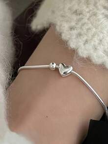 Sparkling Cherry Blossom Pull Bracelet, Little Flower Series, With Decoration - Multi-Functional High-End Accessory From Ins-Inspired Niche Series, Perfect For Elegant - 銀色 - 查看 2