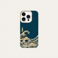 Kanagawa Wave Decorative Lichee Pattern Phone Case For IPhone 17 16 15 14 13 12 11 Pro Max XS X XR 16 Plus 16E 17E 17 Air Cover - Orange - View 6