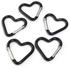 5pcs/Pack Large Heart-Shaped Zinc Alloy Spring Snap Hooks 43X42mm, Colorful Heart-Shaped Keychain Clasp, Bag Buckle, DIY Hanging Hook Material Accessory - Heart-shaped Carabiner - View 14