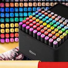 80 Colors Marker Set, Dual Tip Oblique And Fine Line Sketching Art Markers, Adult Coloring Book Coloring, Painting, Sketching, Blending And Sketching Art Supplies Set - Sets - View 12