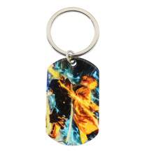 1 pieza Llavero con etiqueta impresa a color de Demon Slayer de anime, anillo de metal de acero inoxidable, colgante para bolso, regalo para fans - Multicolor - Ver 15