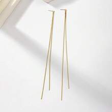 Extra Long Tassel Earrings, Personalized Versatile Elegant Minimalist Long Ear Wire - Multicolor - View 5