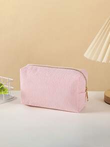 Back To School Corduroy Pencil Case, Stationery Bag, Minimalist Portable Pencil Pouch, Pencil Box, Perfect For School, Office, Classroom Desk Stationery Storage And Organization - Multi-color - View 4