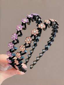 2/3/4/6pcs New Casual Multi-Function Hairband, Flower Shaped Wavy Headband, Bangs Styling, Non-Slip Hair Accessory - Multicolor - View 12