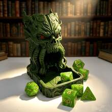 1pc Cthulhu Dice Tower, Tabletop Storage Display, Niche Retro Craft Sculpture, Practical All-In-One Dice Storage & Rolling Rack, Stable Structure, Smooth Dice Rolling Without Jamming, Creative Collectible Gift For Board Game Enthusiasts - View 3