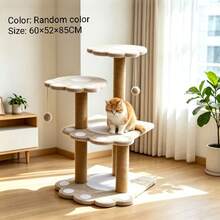 Cat Climbing Frame 60*52*85cm Multi-Level Paw Shape Cat Tree Tower Random Color Delivery Sisal Scratching Post Perch Platform Nest Toy For Indoor Kitten Adult Cat Rest Play Activity Furniture - Multicolor - View 3