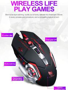Ratón inalámbrico Bluetooth de doble modo T-WOLF Q13, carga TYPE-C, silencioso, con iluminación, ratón para juegos - Ver 6