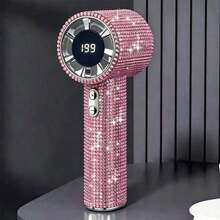 Luxury Full Diamond Portable Handheld Mini Electric Fan, USB-C Rechargeable Turbo Fan, Adjustable Speed Quiet, 1800mAh Battery, Summer Office Travel Outdoor Daily Use Gift Box,Outdoor,Garden,Travel Essentials,Portable Essentials,Beach Essentials,Graduation Season,Commencement,Graduation Ceremony,Graduation Gift,Graduation Present,Graduation Gift,Graduation Present,Congrats Grad,Congratulations Graduate,Valedictorian,Finish School,Graduation Party,Outdoor Essentials,Travel Portable,Hiking Essentials,Camping Essentials,Portable Tools,Summer Essentials ,Summer Portable - 彩色 - 查看 1