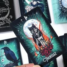 Mini Size Familiar Runic Oracle Mystery Fortune Telling Playing Card Party Game Tarot Divination Tools - Black - View 4