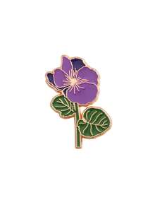 1/4pcs Purple Plant Metal Brooch, Fresh Elegant Low-Key Versatile Lightweight Alloy Non-Fading, Pin On Coats Scarves Bags To Create Gentle Elegant Atmosphere Outfit - Multicolor - View 8