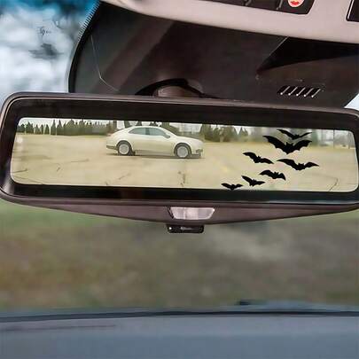 Spooky Halloween Decor, Bat Stickers, Self-Adhesive Decals For Car Rearview Mirror And Windows, Universal Car Decoration