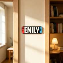 [Custom] Personalized Switch Style Game Controller Name Plate, Room Sign, Custom Wooden Game Room Plaque, Bedroom Wall Decor, Customizable Gamer Gift Plaque, Handmade Custom Plaque - Multicolor - View 3