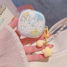1pc Full Screen Star Transparent Soft Shell Anti-Drop Earphone Case + Star Pendant Suitable For Xiaomi Earphone Case Suitable For Redmi Earphone Case - Starry Sky - View 3