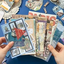 Kit Perlengkapan Scrapbook dengan Kertas Dekorasi, Stiker, Label, Kartu Gantung Tidak Beraturan, Pembatas Buku, Klip & Tali Rami, Perlengkapan Kerajinan Tangan Vintage, Kit Jurnal Estetik untuk Bullet Junk Journal, Kolase Kerajinan Perencana Album - Perlengkapan Scrapbook Kit - View 8