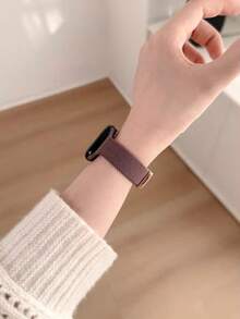 1件裝磁吸彈性尼龍錶環，適用於 ，女性運動風，38mm 40mm 41mm 42mm 44mm 45mm 46mm 49mm - 煙紫色 - 查看 4