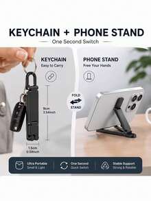 Giá đỡ điện thoại di động gấp gọn, móc khóa mini giữ điện thoại kèm kẹp lò xo, giá đỡ du lịch nhỏ gọn, tương thích với Apple và tất cả smartphone lên đến 20.32cm - Nhiều màu - Xem 3