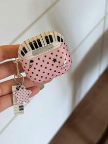 Polka Dot Patchwork Piano Key Musical Note Pro3 Apple 2 New 3/4/Pro/Pro2 Generation Pods Protective Case Earphone Shell Pro5 - Pink - View 8