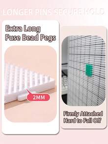 Perforated Board For 2.6mm Hot Melt Beads, Used For Making Melted Beads And Perler Beads, Beading Supplies, Extended Peg Design To Prevent Dropping, Reinforced And Thickened Base Plate, Essential For DIY Handicrafts Enthusiasts - 2.6 mm - View 5