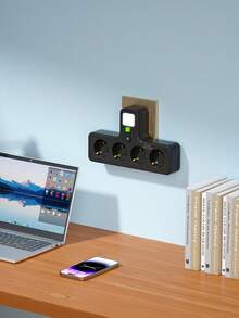 1-To-4 Converter With Switch Multi-Functional Night Light Multi-Hole Power Strip Household Socket EU Plug Outlet 4 Sockets - EU E Type Plug(220-240V) - View 13