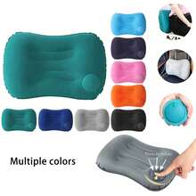 1 buah - Bantal Leher Tiup Multifungsi, Dapat Dilipat dan Portabel, dengan Desain Tekan untuk Mengembang. Cocok untuk Perjalanan, Rumah, Kantor, dan Berkemah, Sempurna untuk Beristirahat dengan Nyaman di Pesawat, Liburan, dan Perjalanan Luar Ruangan. - Bantal tiup - View 1