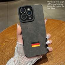 [24h Versand Aus DE/FR/ES]Solid Dark Grey Matte Base Slim Soft TPU Anti-Drop All-Round Protection Phone Cover Tiny Three Color German Flag Small Graphic Fit  11-17 Air Series,  S21-S26 Ultra,  Fingerprint Resistant Shock Absorption Phone Case, Clean Minimal Patriotic Country Fashion Festival Present For European Culture Enthusiast Friends - 2 - View 2