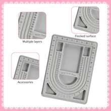 Bead Boards For Jewelry Making With 6 Pcs Beading Tools 9.4✕12.8 Inch Bead Design Board 6 Recessed Compartments, 3 U-Shaped Channels Jewelry Making Tray For Necklace Beading Designer Makings DIY - C - View 5