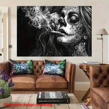 1pc 2D Flat Background Cloth, Halloween Theme Skeleton Wearing Hat Happy Dancing Background Cloth, Suitable For Indoor Photo Background, Party Decoration, Home Decor - A - View 44