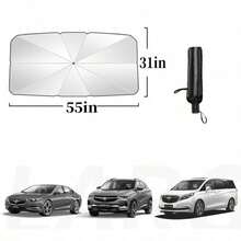 Car Sunshade, Windshield Sunshade, Heat Insulation, Foldable Car Sunshade, Block UV Rays, Protect Car Interior And Prevent Aging, Universal Design, Space-Saving, Foldable Easy To Install And Store, Suitable For Sedan/SUV/MPV, - Multicolor - View 10