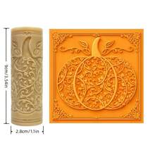 1pc Pumpkin Texture Roller Tool - Durable Plastic Suitable For Polymer Clay & Ceramics, 3D Embossing Mold With High-Detail Pumpkin For DIY Crafts, Compatible For Clay Seals, For Ceramics Decoration, For Soft Clay Applications - Pumpkin Texture Roller 1pc - View 6