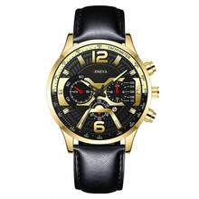 1pc Men's Blue Polyurethane Strap Fashion Round Dial Date Quartz Watch, Suitable For Students Back To School, Business, Luxury, Sports, Minimalist Daily Wear, Suitable For Easter, Halloween, Christmas, Father's Day, Back To School Season, Birthday, Festival, Valentine's Day, Business, Daily, Gift, Music Festival, Wedding Season And Other Occasions - Rose Gold - View 4