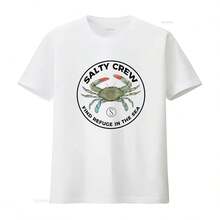 Salty Crew Blue Crabber T-Shirt, Vintage Wash, Unisex. Cult Style, Casual, Premium Quality! - White - View 1