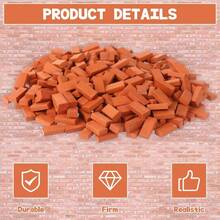 400Pcs Premium Realistic Mini Bricks, 1:16 Scale Gray & Red Miniature Brick Blocks, Exquisite Fake Brick Model Materials For Dollhouse, Mini Garden Landscape, DIY Scene Construction & Architectural Craft Projects - A - View 11