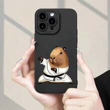 Karate Pattern Phone Case With Capybara Design Suitable For IPhone 17 16 1514 13 12 11Pro/Max/Plus Anti Drop And Shockproof - HS - 查看 3