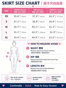 SHEIN x Luisa Sonza EARO 女士千鸟格半身裙，时尚百搭，优雅大方，宽松版型，春季修身显瘦 - 深咖色 - 查看 10