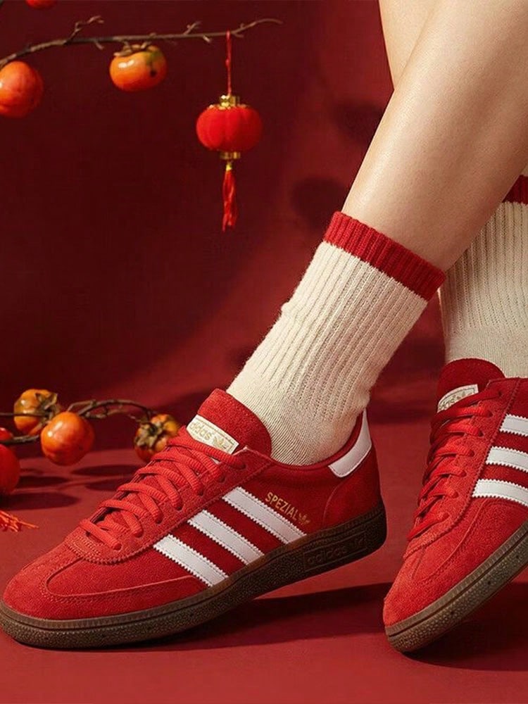 Adidas Originals SPEZIAL Series Comfortable Versatile Low-Top Sneakers Unisex Red - Red - View 1