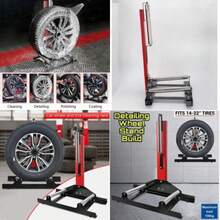 Wheel Rolling Wheel Detailing Stand Car Wheel Stand Holder For Tire Cleaning UK - A - View 2