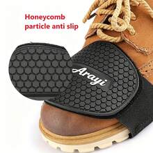 Motorcycle Shift Shoe Protector Pad, Non-Slip Thick Rubber Wear-Resistant Shoe Cover With Adjustable Elastic Strap, Detachable Anti-Scratch Foot Guard Fit Sneakers Boots Leather Shoes, Riding Accessory Prevent Shoe Toe Scuff From Gear Shifter - Arayi - View 3