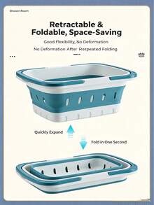 1pc Foldable Laundry Basket,Portable, Large-Capacity Hamper With Handles; A Versatile Storage Solution For Dirty Clothes, Toys, And Miscellaneous Items. Waterproof Design Suitable For Dorms, Bathrooms. Convenient And Practical For Organizing - Multicolor - View 7