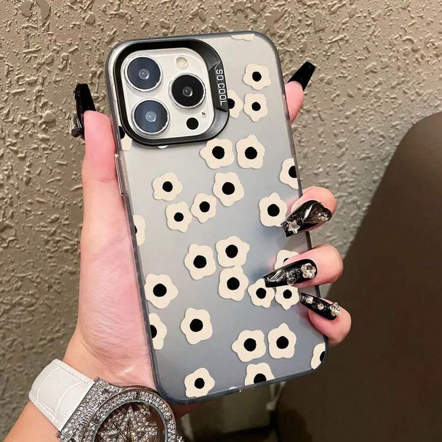 Black Rose Flower INS Laser Phone Case For IPhone 17 16 15 14 Pro Max Plus 13 12 Mini 11 Pro Max Shockproof Protective Covers - CH-黑色B花1 - 查看 1