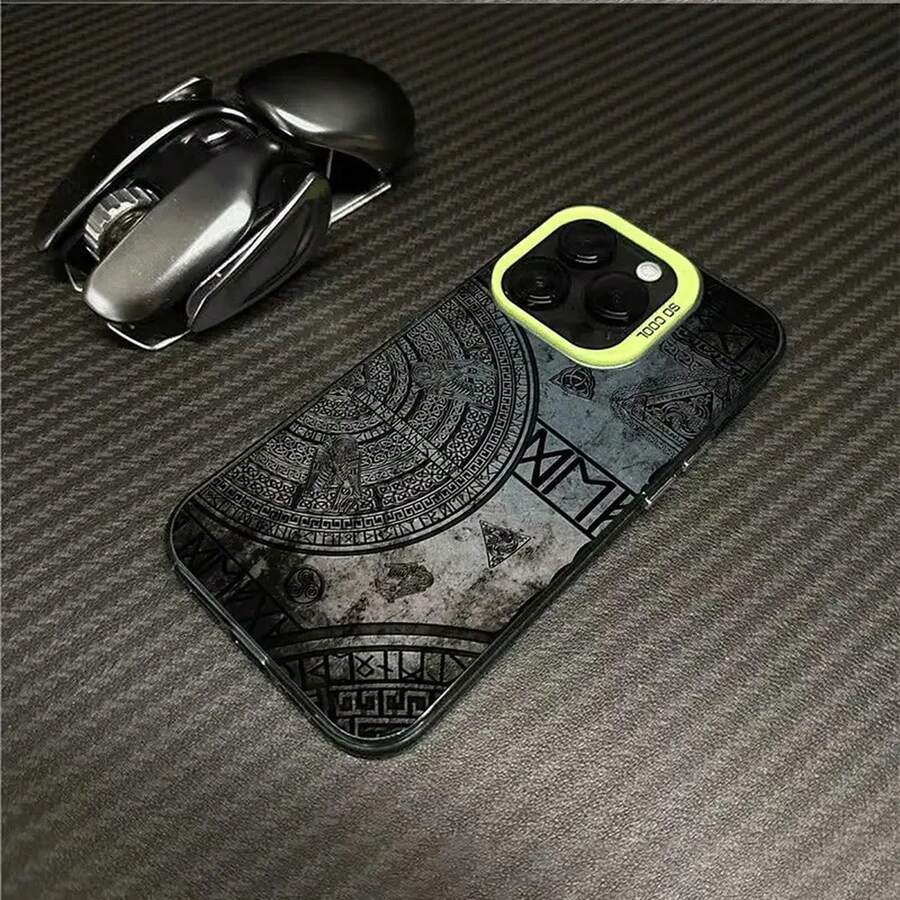 Nordic Rune Pattern Phone Case Suitable For IPhone 17 16 15 14 13 12 11 Pro/Max/Plus Anti Drop And Shockproof Back Cover - 015CH-AYL - 查看 1