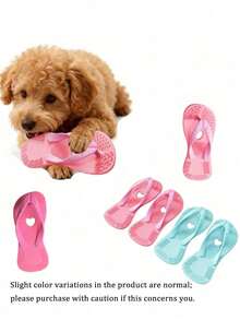 1pc Heart-Shaped Pet Slipper Dog Chew Toy, Simulated Chew Toy, Relieves Boredom And Stimulates Gum Growth, Soft, Beneficial For Dental Health, Suitable For Small Dog Breeds - Multicolor - View 3