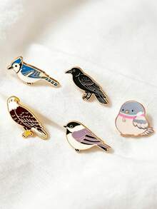 1/5pcs Exquisite Bird Brooch, Delicate Texture Niche Design, Decorative For Clothes, Canvas Bags, Versatile Daily Accessory - Multicolor - View 7
