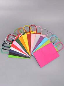 1/5/10 buah Kantong Kertas Kraft Warna-warni - A - View 2